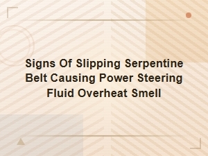 Serpentine Belt Slipping Signs Causing Power Steering Fluid Overheat and Burnt Smell